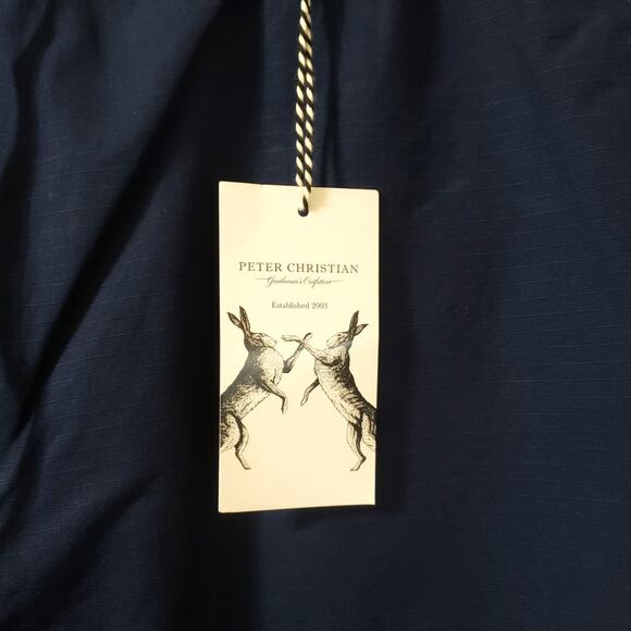 NWT Peter Christian Navy Blue Drawstring Waist Ripstop Pant Organic Cotton 46x30 - Picture 10 of 14